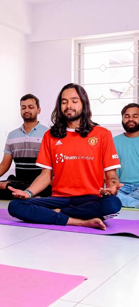 Meditation session during happiness program